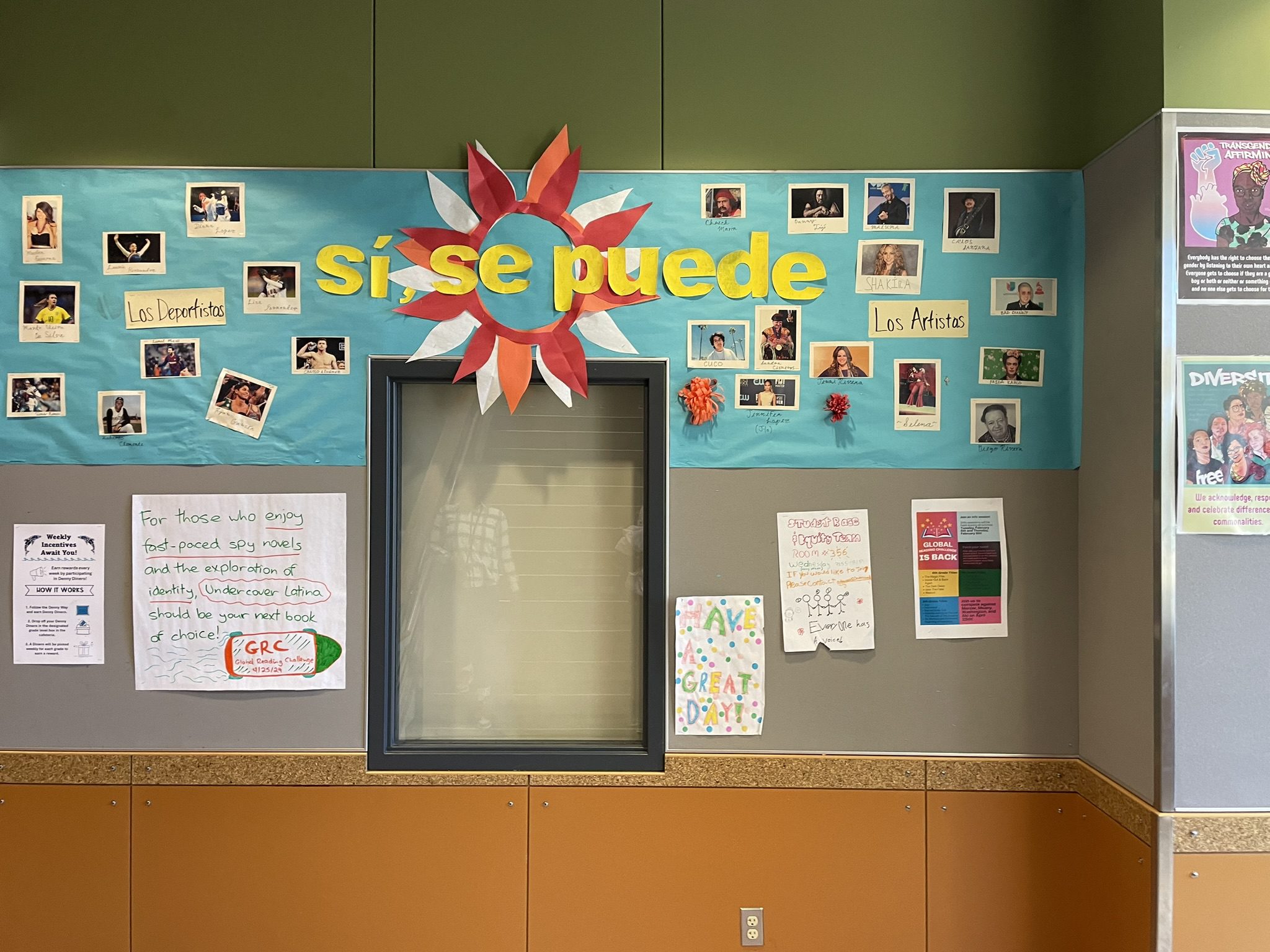 A colorful poster with the words 